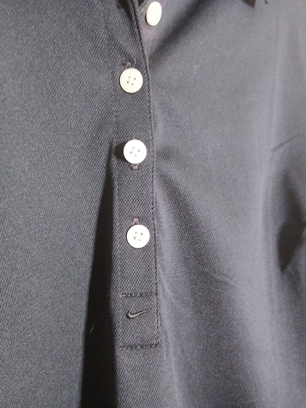 Nike Black Dri-FIT Golf Polo Long Sleeve - Picture 3 of 4